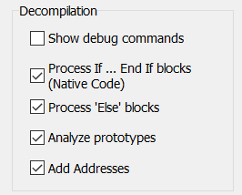 VB Decompiler Analytic Features - Настройки