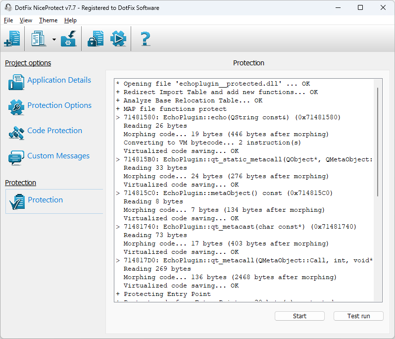 DotFix NiceProtect supports protection for DLL files