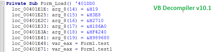 VB Decompiler global variables in v10.1