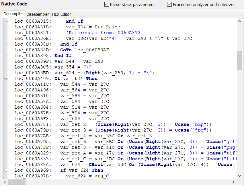 VB Decompiler - Поддержка новых видов адресации при эмуляции fpu команд