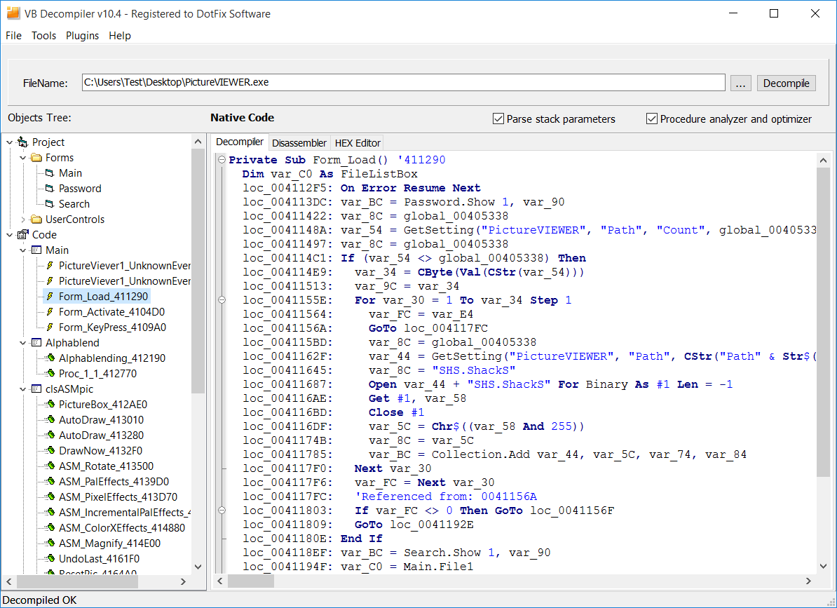 VB Decompiler v10.4