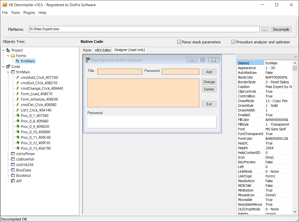 VB Decompiler v10.5