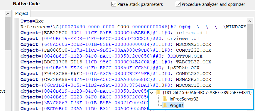 Обработка внешних ActiveX в VB Decompiler