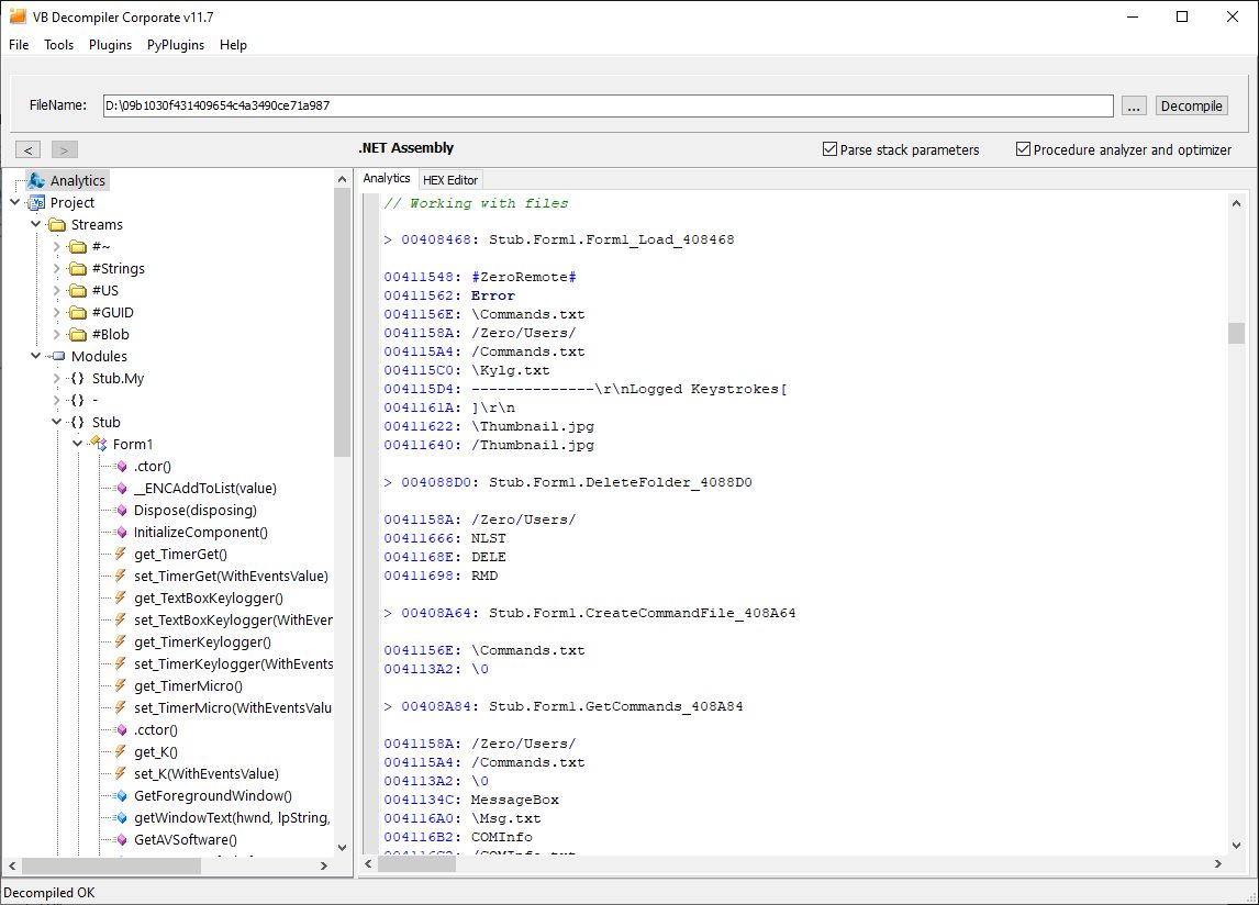 VB Decompiler C# and Visual Basic .NET работа с файлами в Analytic Features