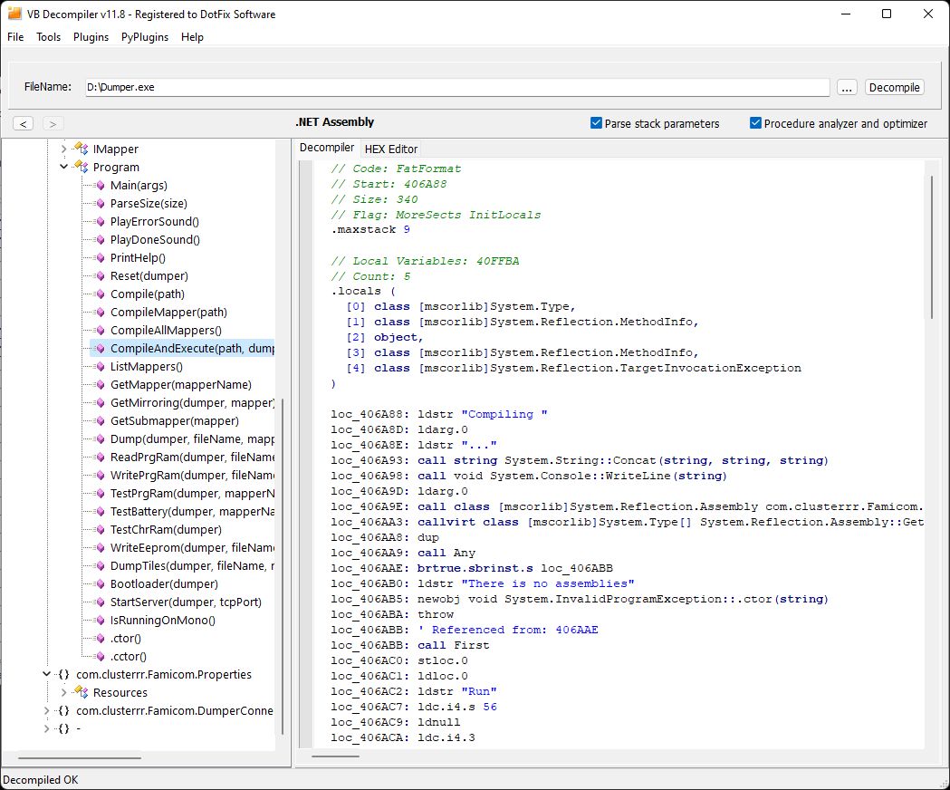 VB Decompiler высочайший уровень декомпиляции .NET