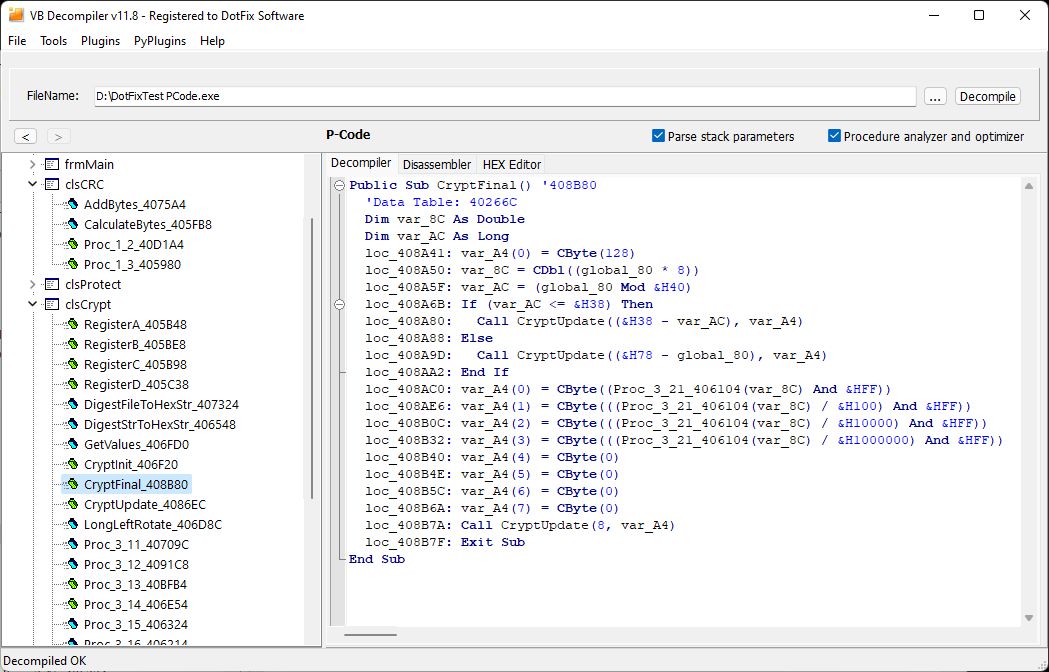 VB Decompiler качественная декомпиляция Visual Basic 6.0