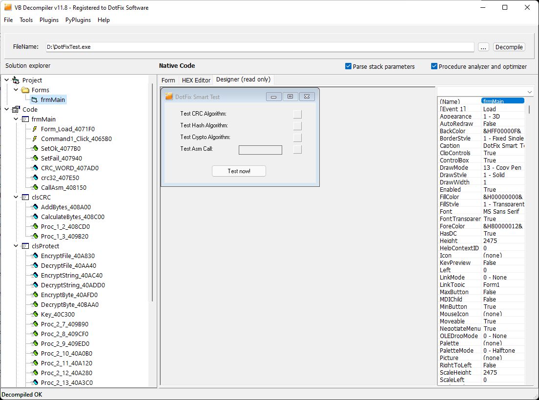 VB Decompiler Декомпиляция пользовательского интерфейса форм Visual Basic 6.0