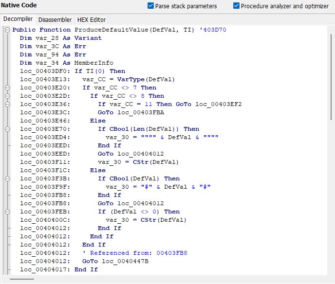 VB Decompiler новый обработчик If ... Else ... End If блоков