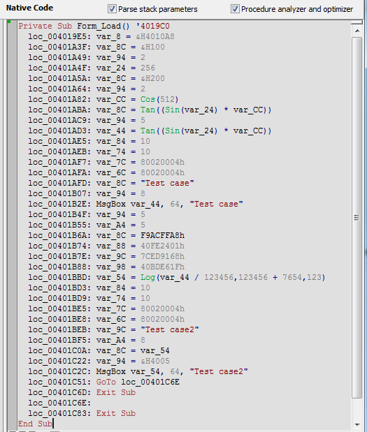 VB Decompiler v9.0 FPU эмулятор