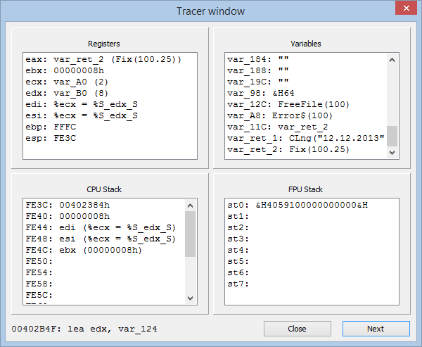 VB Decompiler Трассировка Native Code 2