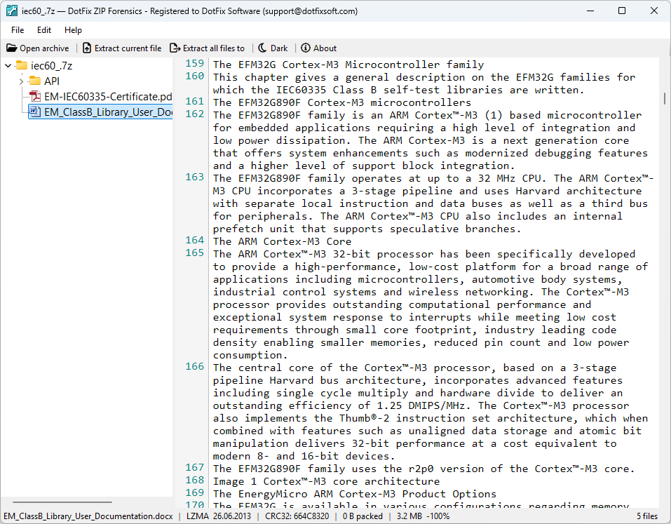 DotFix ZIP Forensics - DOC and DOCX files viewer